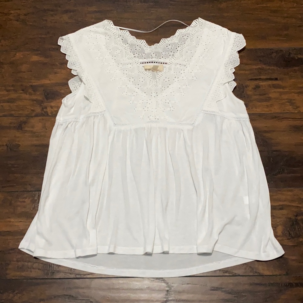 White cupio eyelet top, size medium nwot